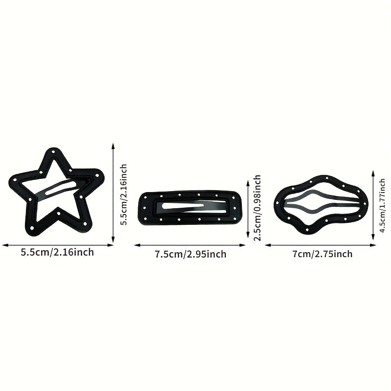 A Set of 8 Adorable Star And Cloud Faux Leather Hair Clips