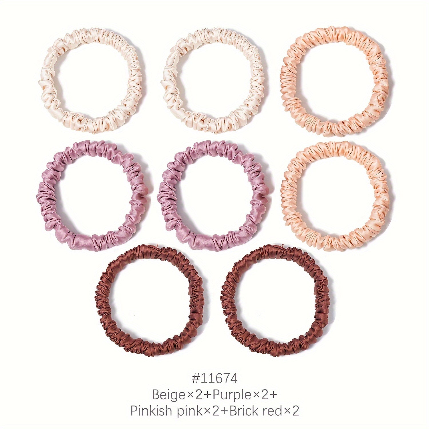 8pcs Satin Silky Hair Tie Elastic Scrunchie Ponytail Hair Rope Simple Style Solid Color Hair Tie Hair Accessories for Women Hair Rope Accessories Set