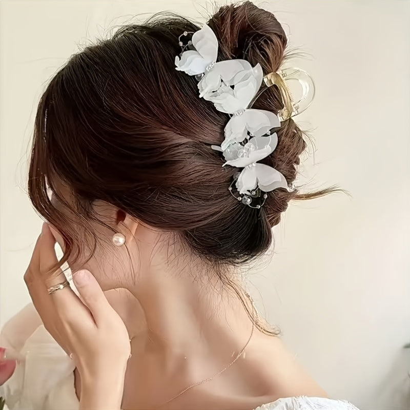 1pc Elegant Butterfly Hair Clip - Large Floral-like design with, for Women