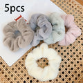 5\u002F8pcs Autumn and Winter Style Plush Large Intestine Hair Ring Simple and Versatile Hair Ring That Does Not Damage Hair