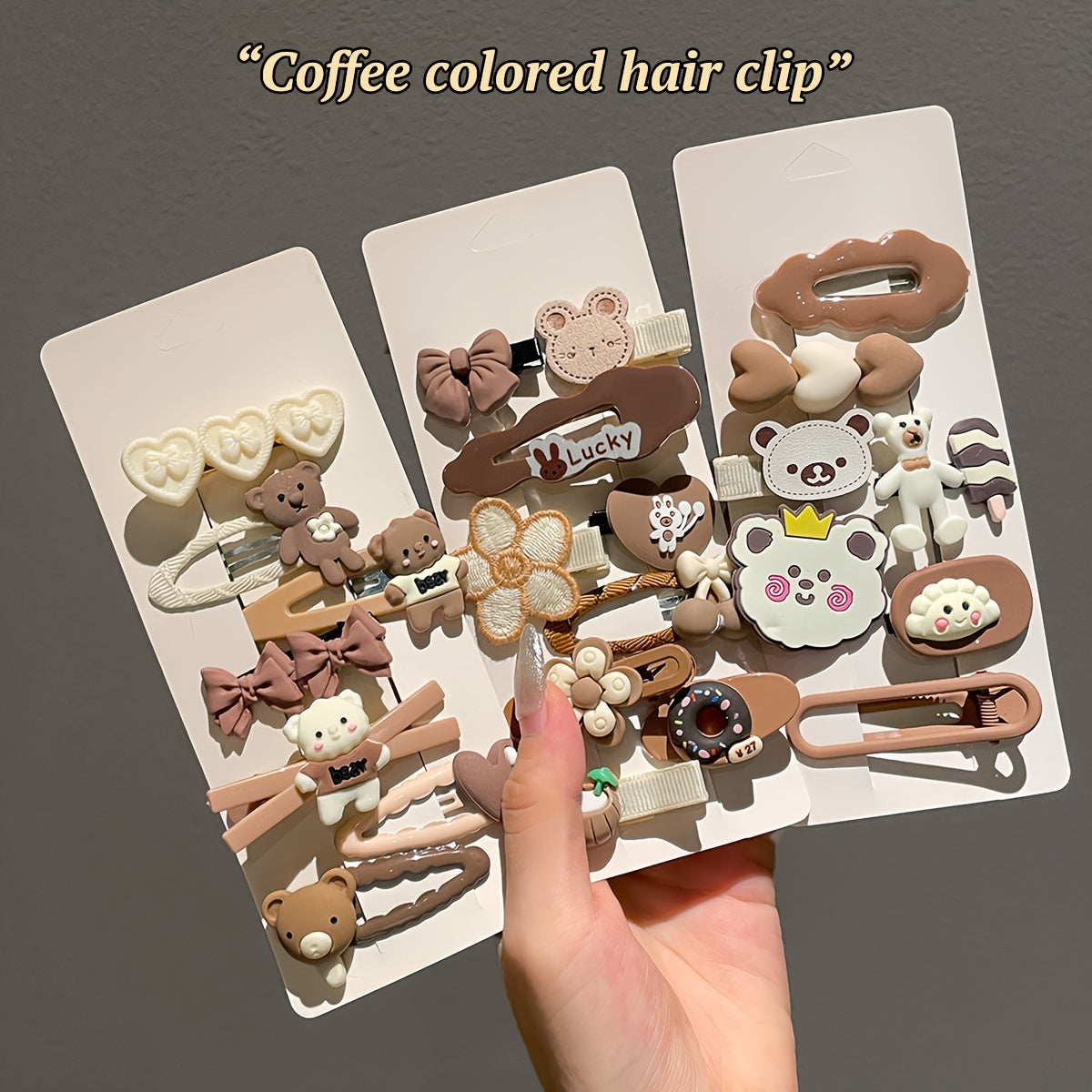 Cute Coffee-Colored Hair Clips | Women's Bangs Side Hairpins