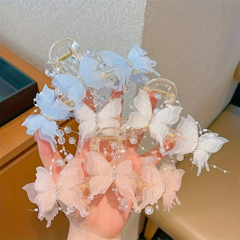 1pc Elegant Butterfly Hair Clip - Large Floral-like design with, for Women