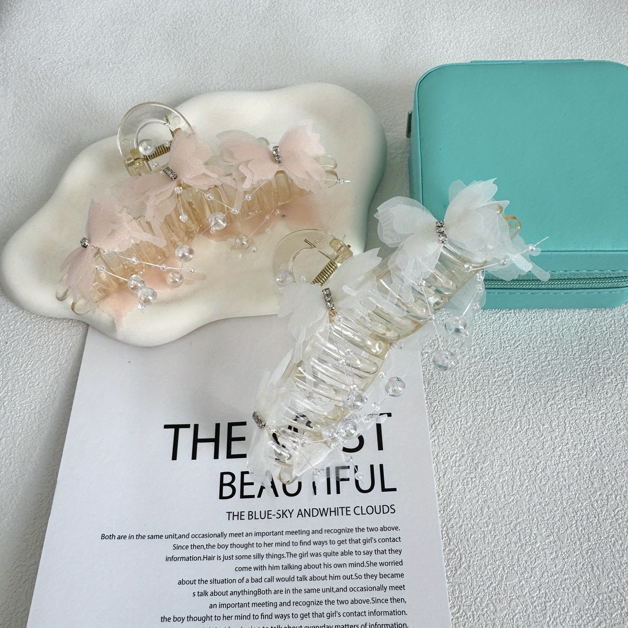 2pcs Chic Butterfly Hair Claw Clip - Elegant Resin Ponytail Holder for Women and, Cute Bow Design