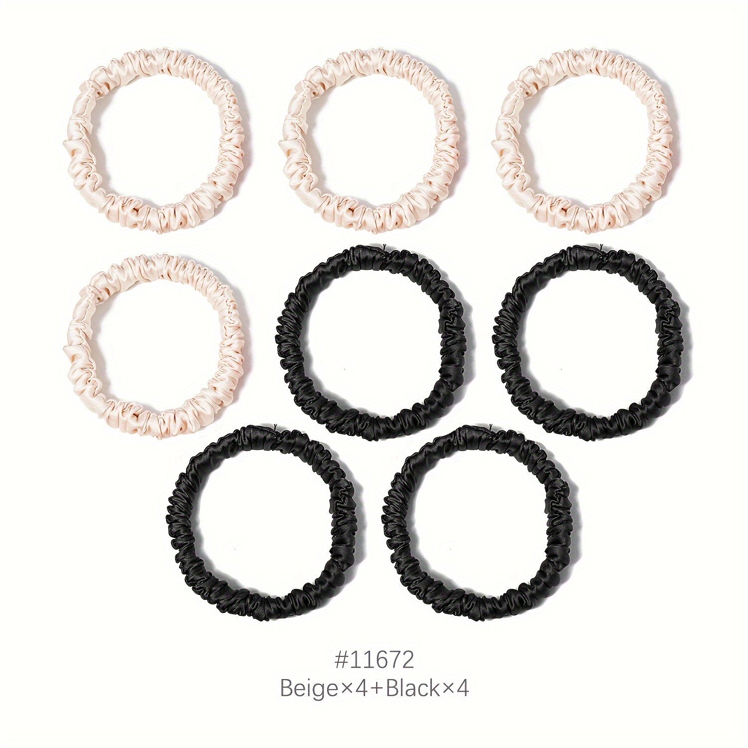 8pcs Satin Silky Hair Tie Elastic Scrunchie Ponytail Hair Rope Simple Style Solid Color Hair Tie Hair Accessories for Women Hair Rope Accessories Set