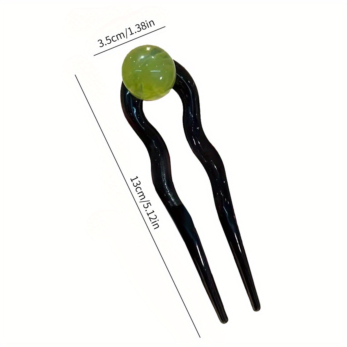 3pcs Elegant Retro U-Shaped Hairpins with Jelly Beads - Vintage-Inspired Acrylic Hair Accessories for Daily Commute & Bun Hairstyles