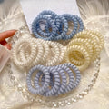 8pcs\u002F20pcs, Sea Salt Blue Matte Phone Cord Hair Ties