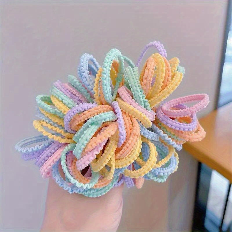 50\u002F100pcs Colorful Hair Ties Decorative Hair Accessories Set Holiday Gift for Girls 50