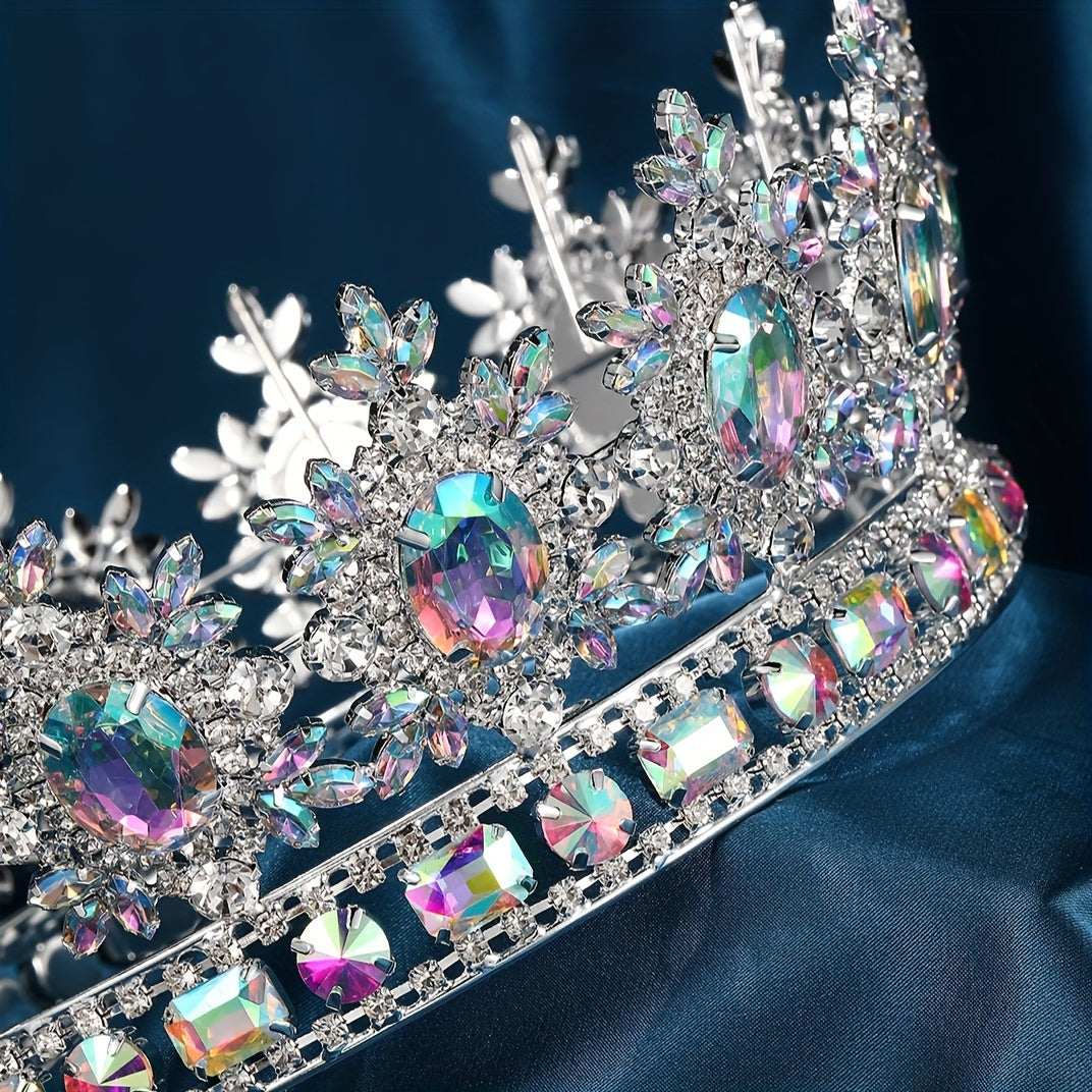 Crown with Floral -like Accents - Elegant Wedding, Pageant, Birthday Tiara - Bridal Headpiece for Miss Universe