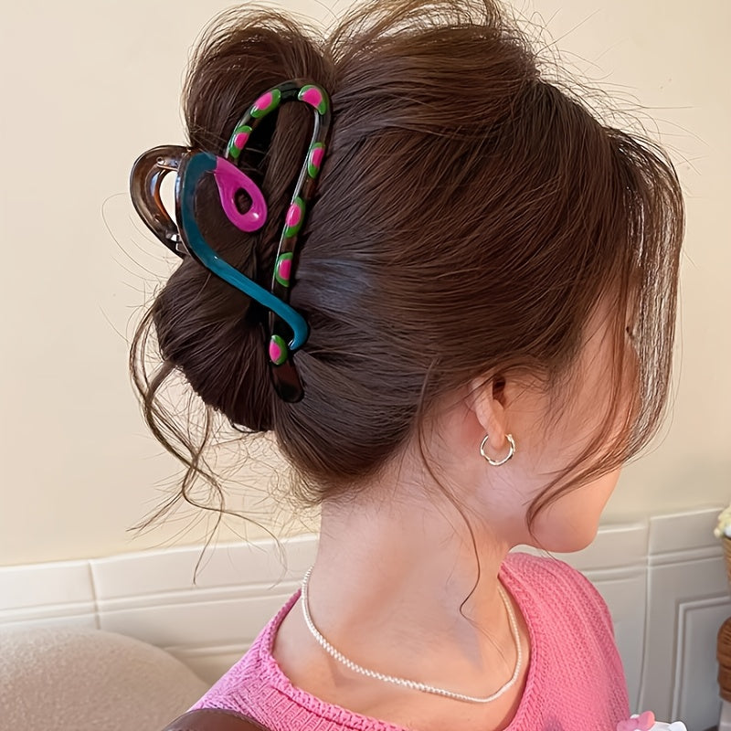 2pcs Hair Claw Clips 2pcs Elegant Heart-Shaped Hair Claw Clips