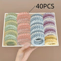 40-Pack Women's Phone Cord Hair Ties, High-Quality Summer Hair Bands, Versatile and Stylish