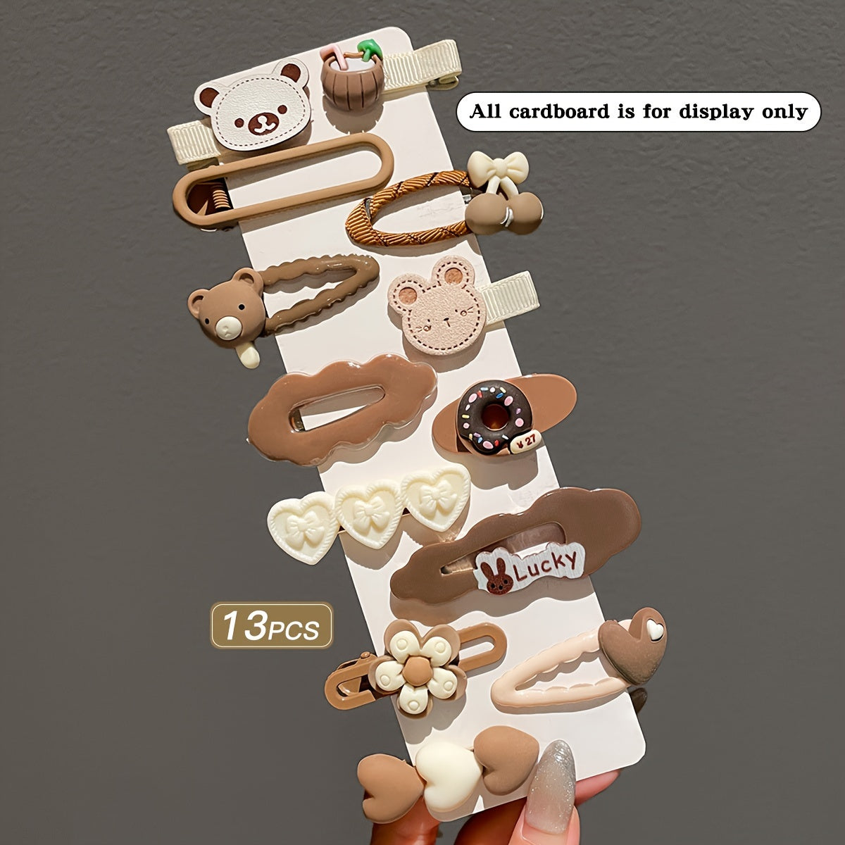 Cute Coffee-Colored Hair Clips | Women's Bangs Side Hairpins