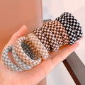 10pcs Hair Ties 10pcs Thick Hair Ties | High Elasticity Multi-Color Bohemian & Hip-Hop Style Hair Bands with Checkered