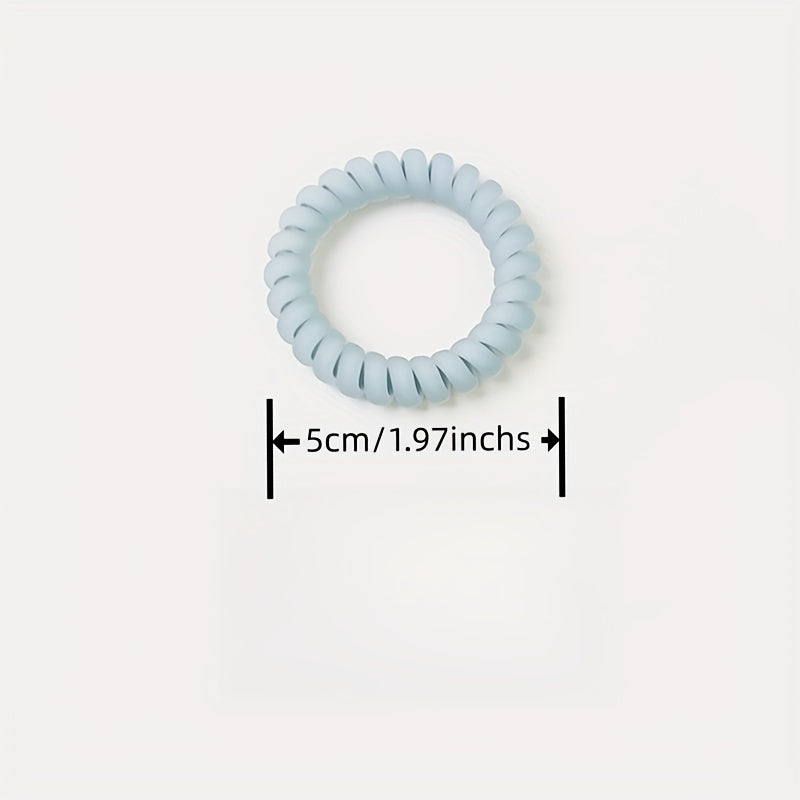 8pcs\u002F20pcs, Sea Salt Blue Matte Phone Cord Hair Ties