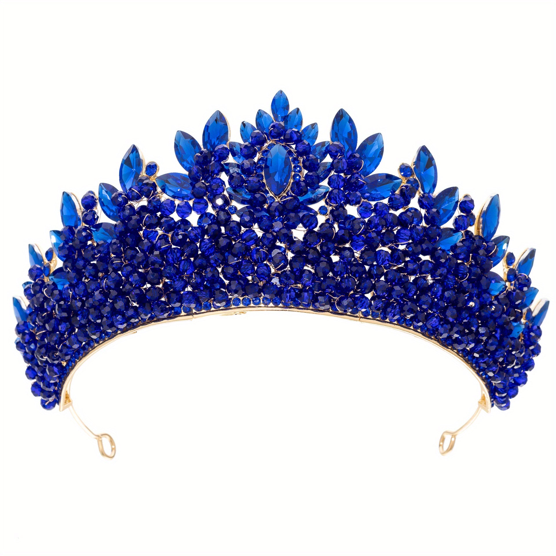 Elegant Rhinestone Bridal Crown - Sparkling Pink Wedding Headband with Floral Design