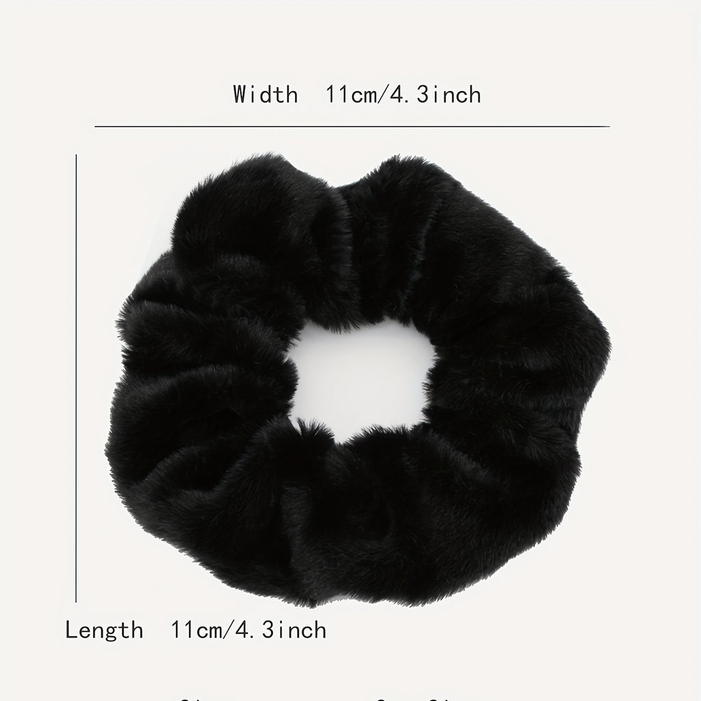 13pcs Solid Color Plush Hair Tie Fuzzy Hair Rope Soft Fall And Winter Hair Accessories For Women Girls