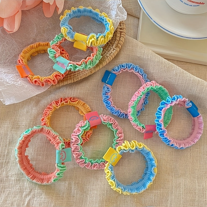 Cute Hair Rope Cute Candy Colored Frill Lace Hair Rope