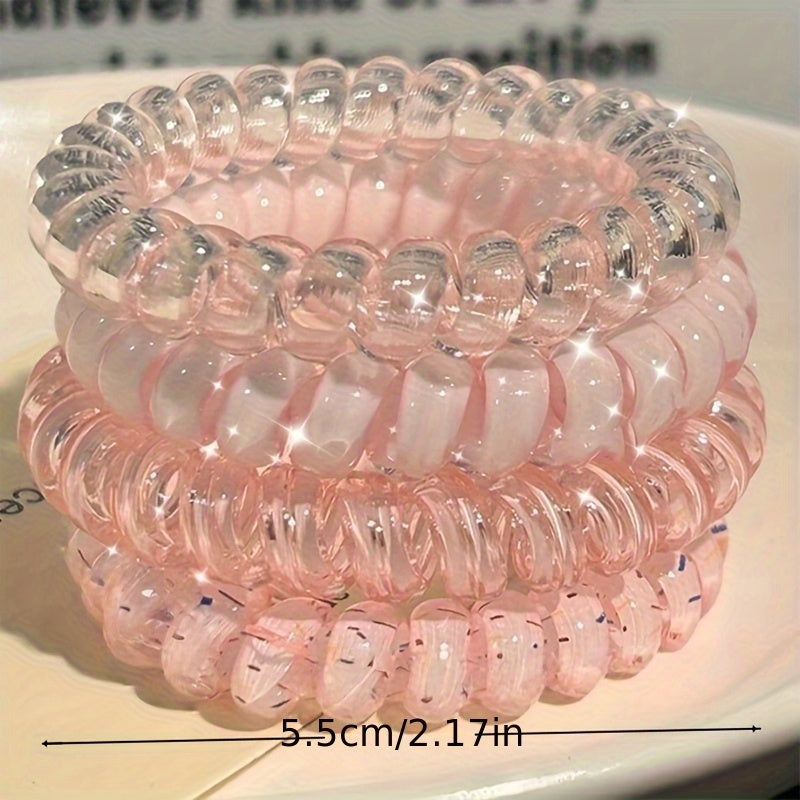 40-Pack Women's Phone Cord Hair Ties, High-Quality Summer Hair Bands, Versatile and Stylish