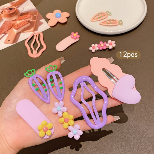 12pcs of Cloud Hairpins New Style Side Clips Bangs Clips Colorful Bb Clips Headdress Hairpins