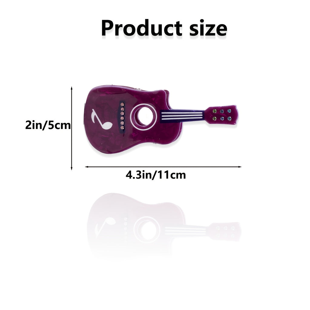 1pc AYLHFO Large Guitar-Shaped Hair Clip - Non-Slip Grip, Purple\u002FBlue\u002F