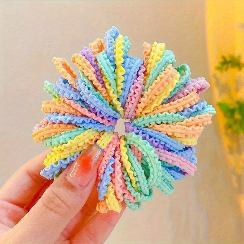 50\u002F100pcs Colorful Hair Ties Decorative Hair Accessories Set Holiday Gift for Girls 50