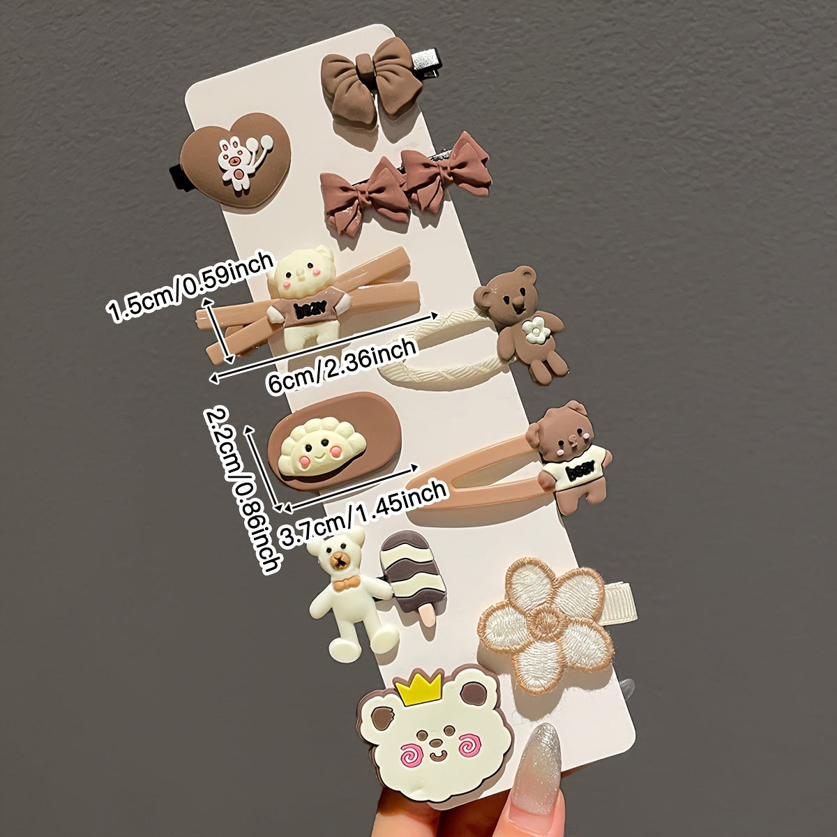 Cute Coffee-Colored Hair Clips | Women's Bangs Side Hairpins