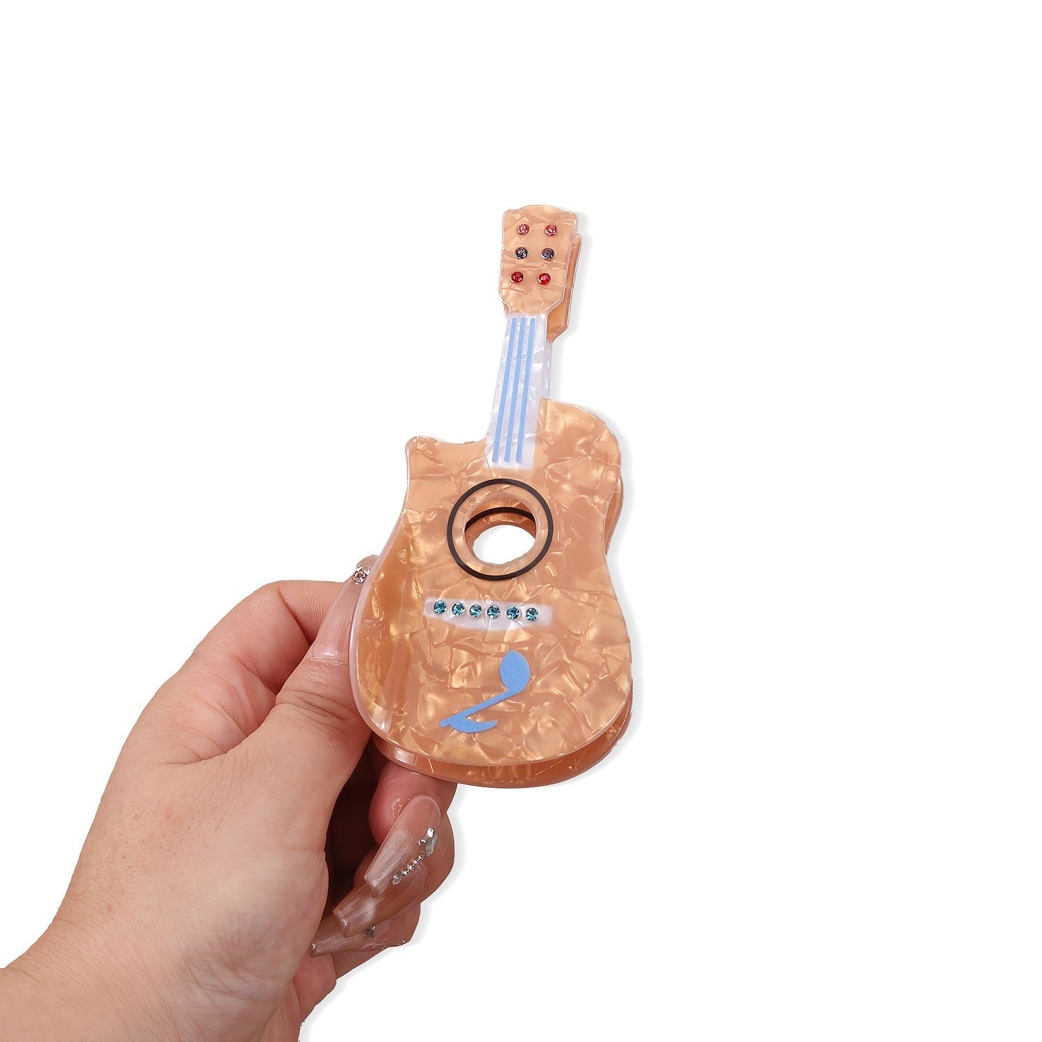 1pc AYLHFO Large Guitar-Shaped Hair Clip - Non-Slip Grip, Purple\u002FBlue\u002F