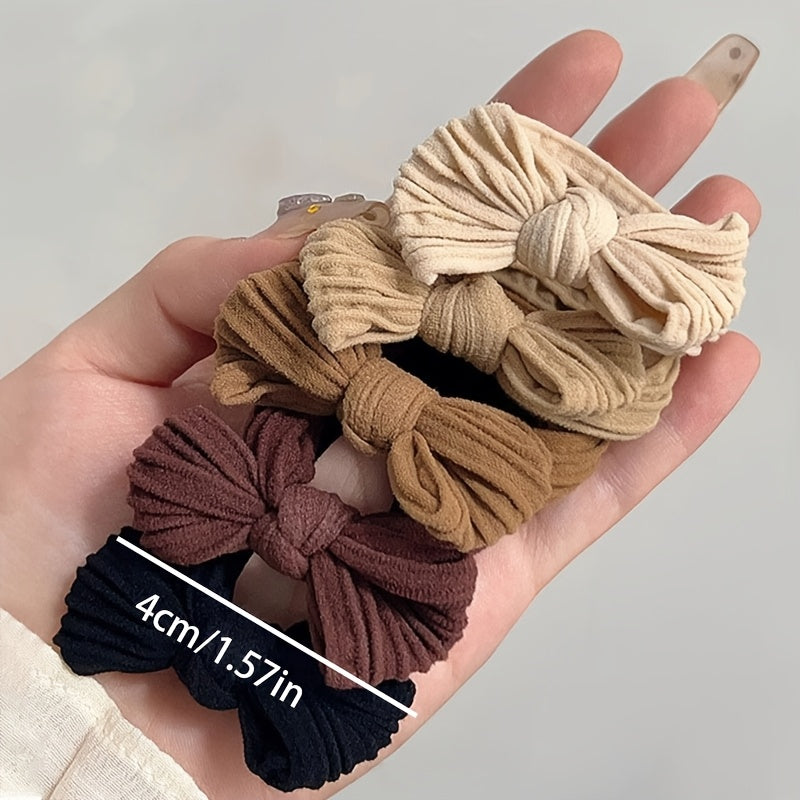 5\u002F10 Bohemian-style Ethnic Bow Hair Ties - Elastic Headbands with Tribal Prints And Solid Colors