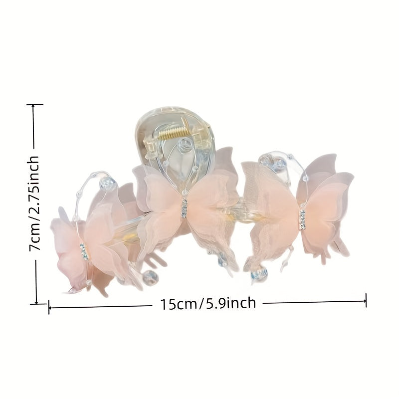 1pc Elegant Butterfly Hair Clip - Large Floral-like design with, for Women