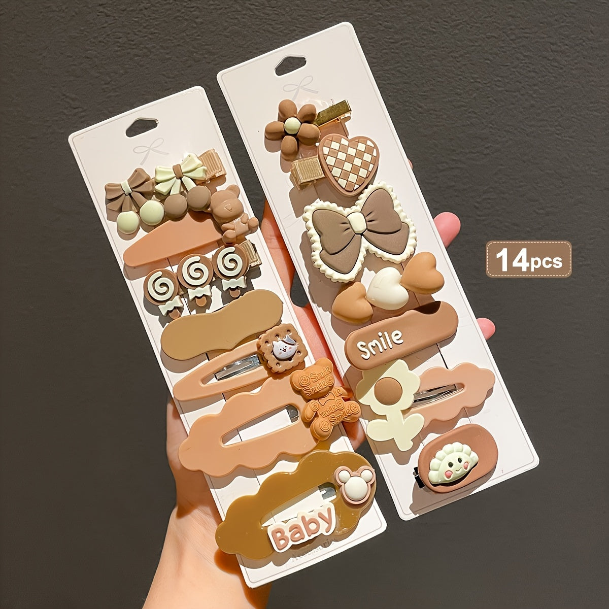 Cute Coffee-Colored Hair Clips | Women's Bangs Side Hairpins