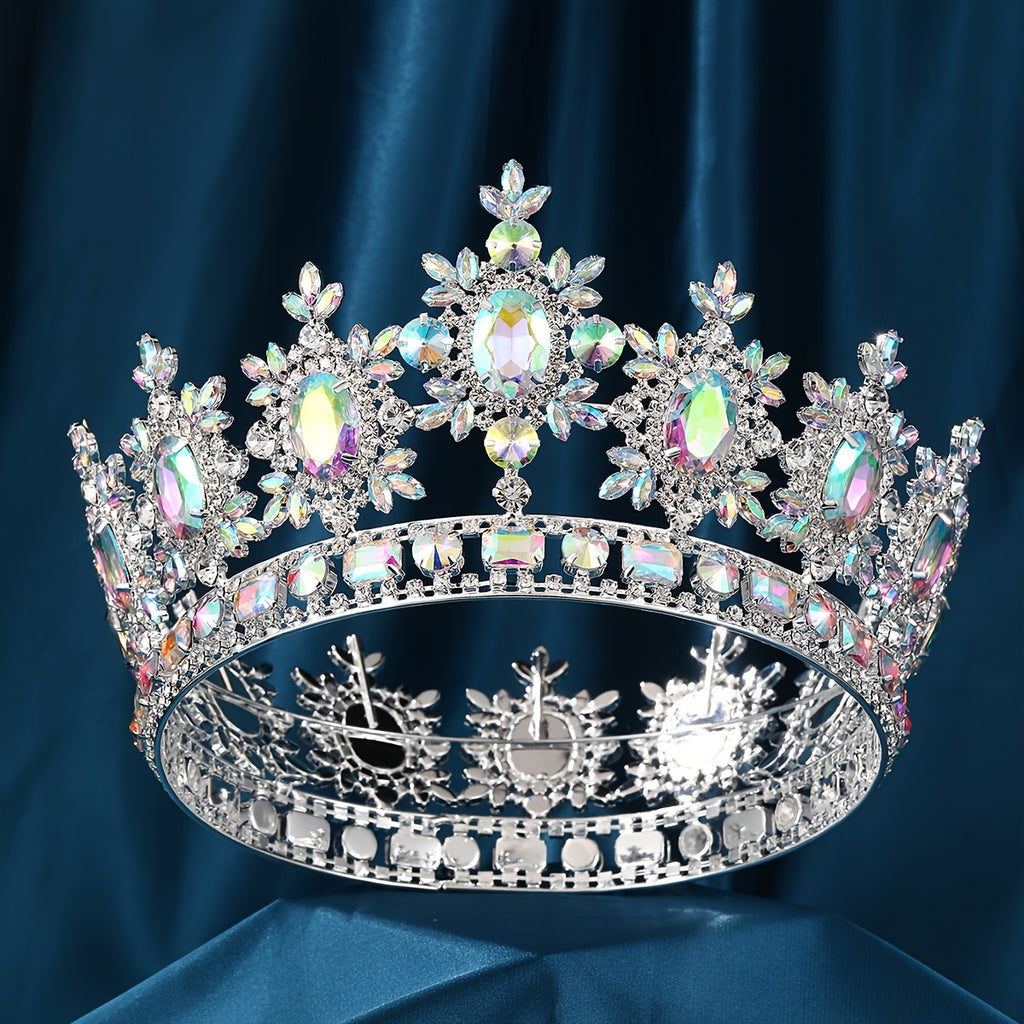 Crown with Floral -like Accents - Elegant Wedding, Pageant, Birthday Tiara - Bridal Headpiece for Miss Universe