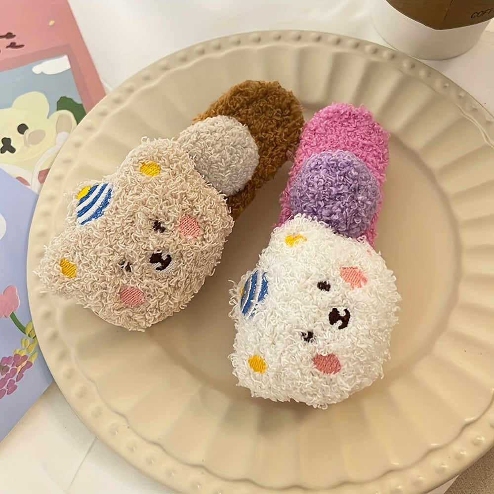 Plush Bear Hair Clips for Women and Teens - 4pcs\u002F2pcs Set