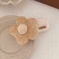 Fluffy Flower Hair Clips for Girls, Dressy Sweet Style Knit Fabric Hair Accessories