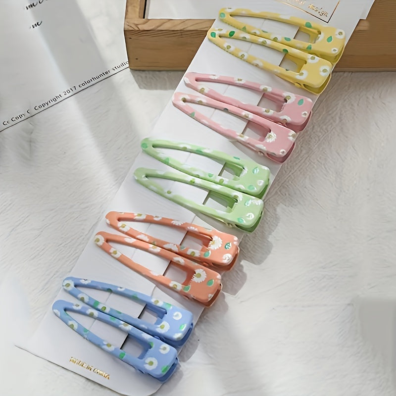 10-Pack Cute Minimalist Resin Hair Clips, Cartoon Font Shape, Solid Color Side Duckbill Clips