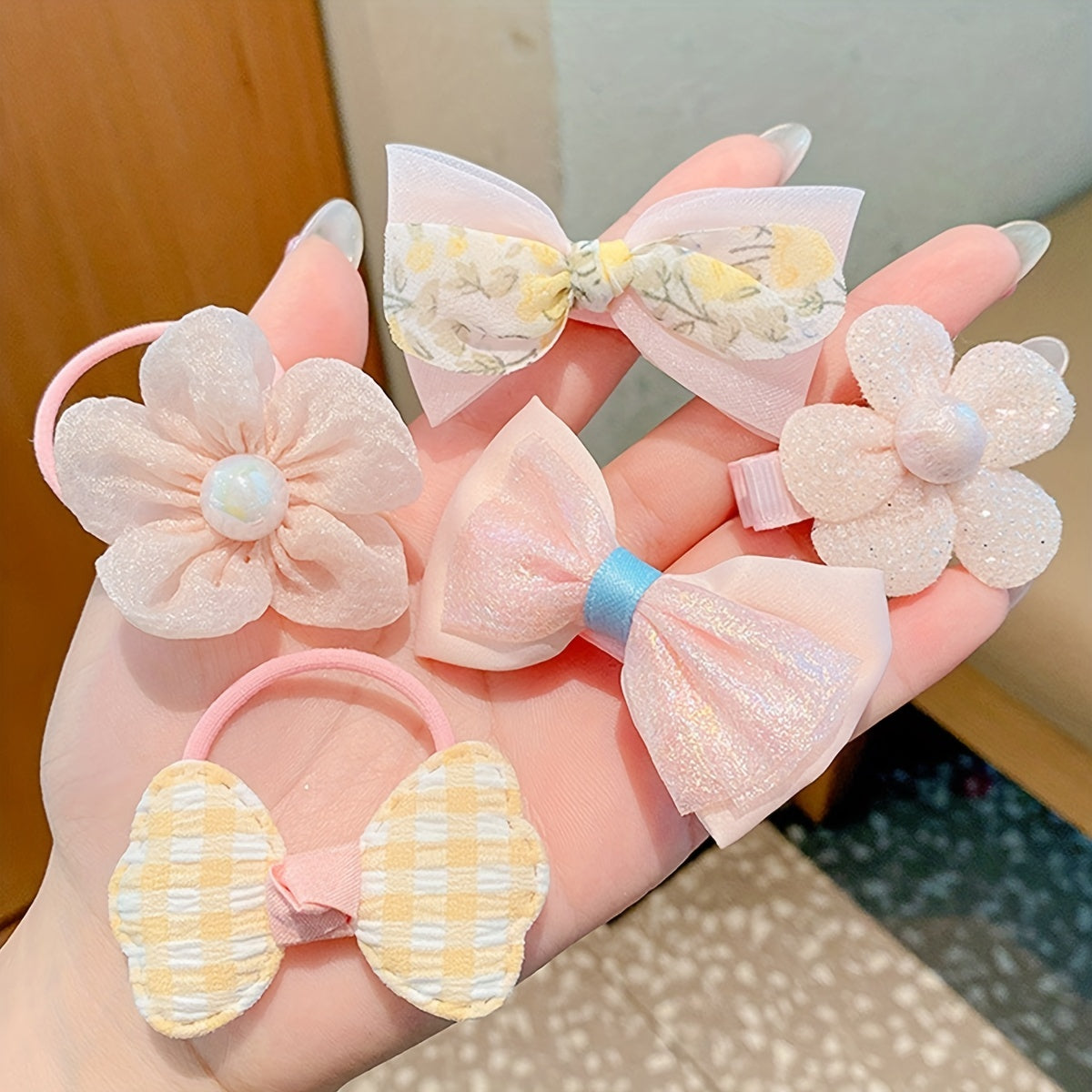 10pcs\u002F1 Sets Cute Bow Hair Accessories for Flowers Modeling Hair Clips Hairpins