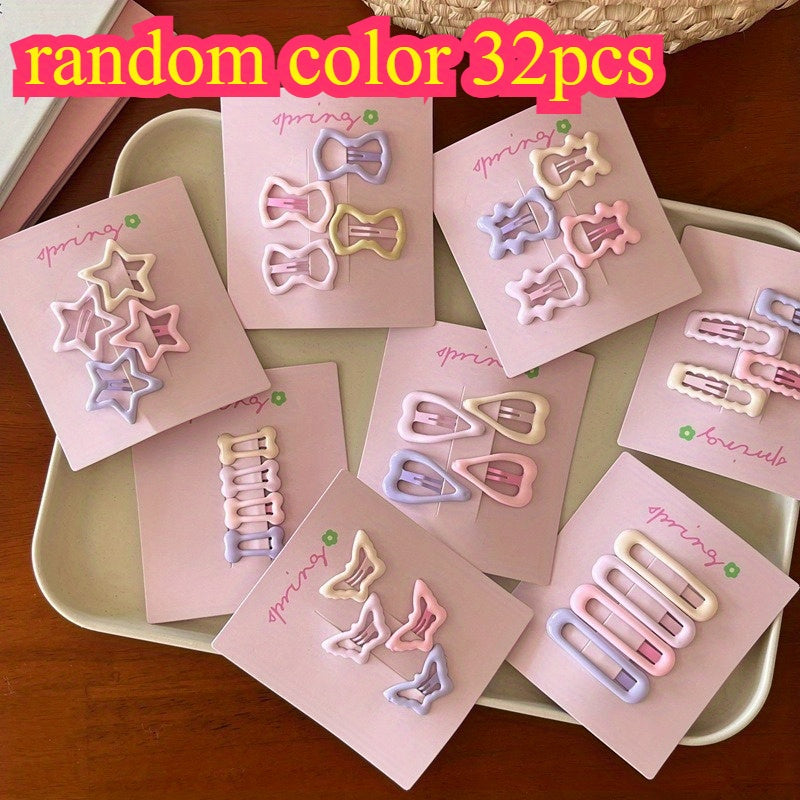 32pcs Set of Cute Cherry Blossom Series Hair Accessories: Star, Panda