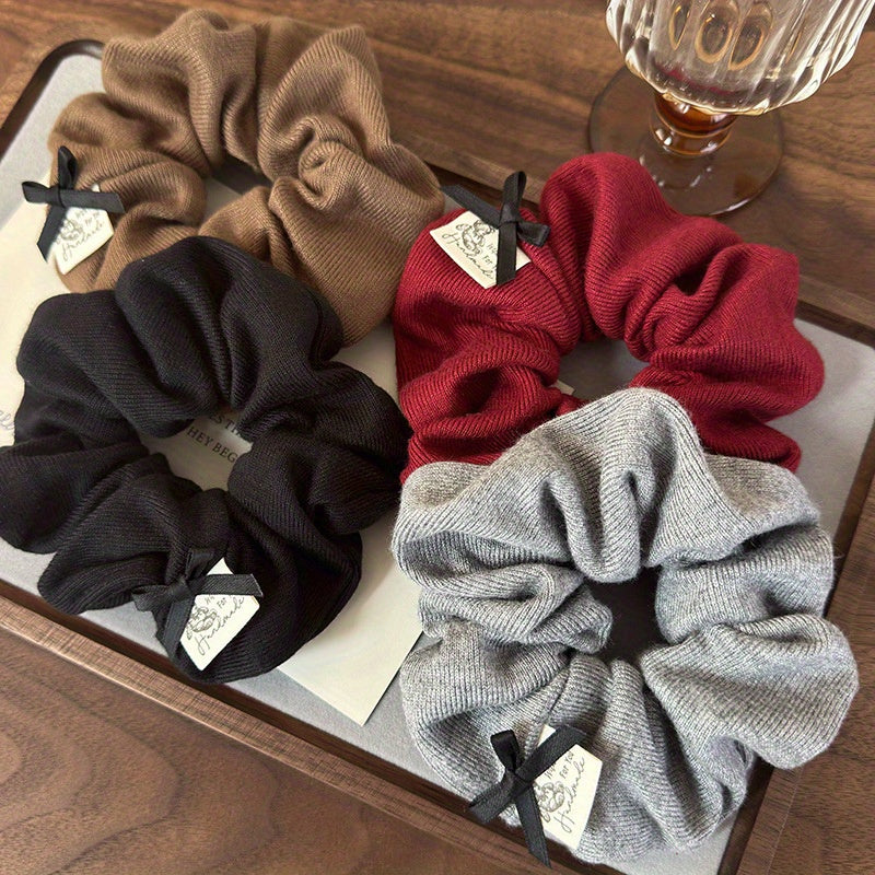 Cute Scrunchie Cute Single Soft Scrunchie Hair Tie with Bow Detail | 10+ Colors