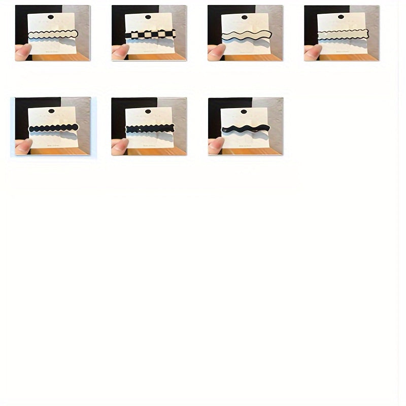 Chic Black & White Plaid Hair Clip - Seamless Acrylic Duckbill Barrette for Bangs Styling, Bangs Styling