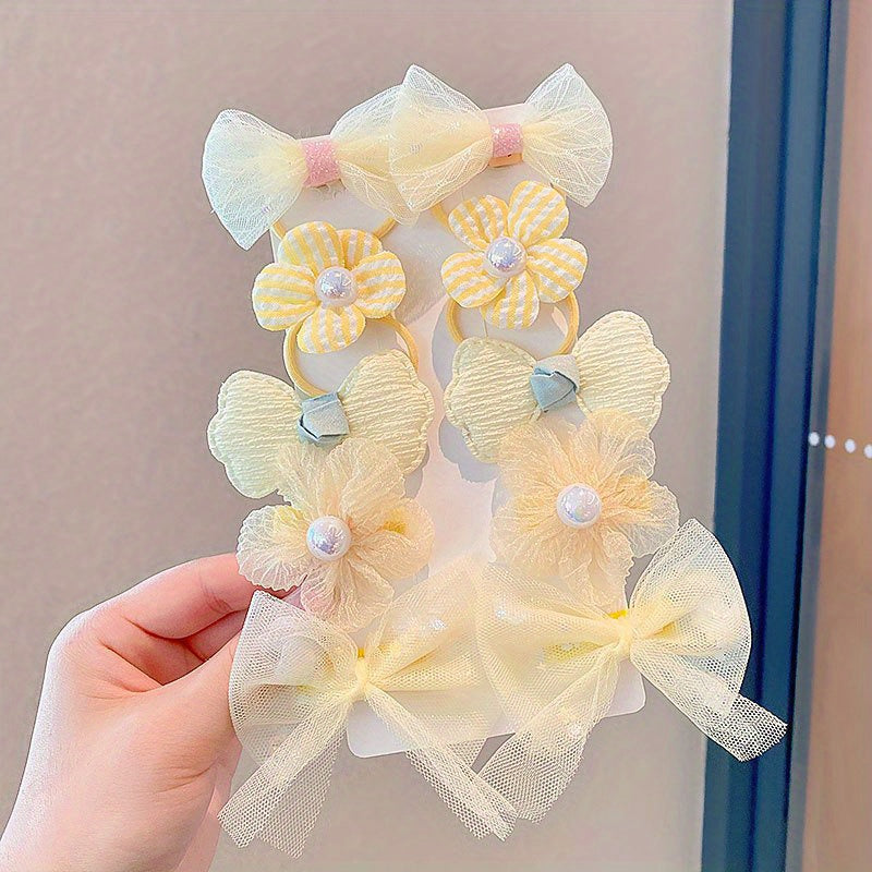 10pcs\u002F1 Sets Cute Bow Hair Accessories for Flowers Modeling Hair Clips Hairpins