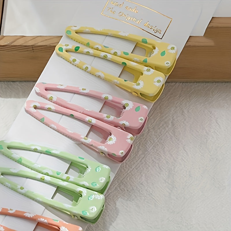 10-Pack Cute Minimalist Resin Hair Clips, Cartoon Font Shape, Solid Color Side Duckbill Clips