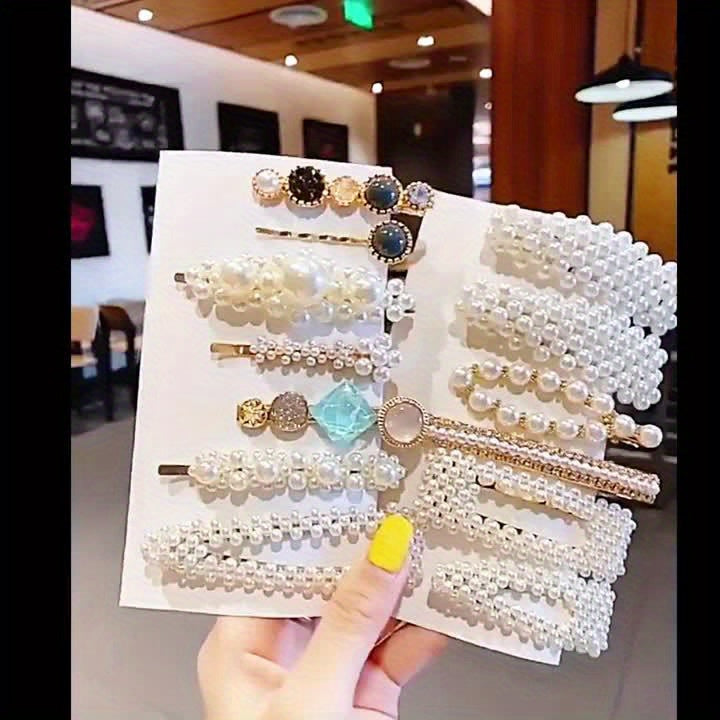 5pcs (48 random styles) side-parted Korean hairpins, hairpins, bangs clips, back of the head straight clips