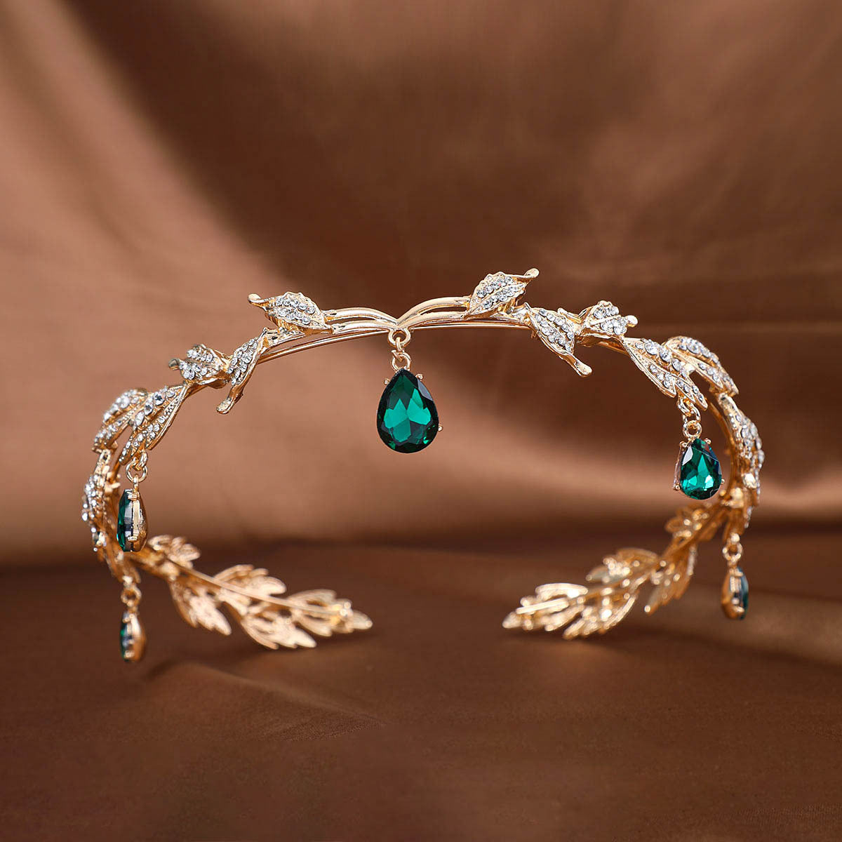 Luxury Handmade Floral Tiara Crown with & -Adorned Arch Design - Elegant Wedding