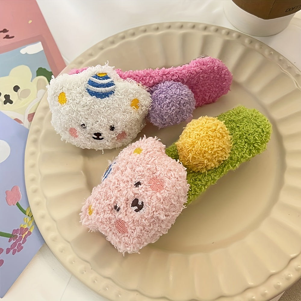 Plush Bear Hair Clips for Women and Teens - 4pcs\u002F2pcs Set