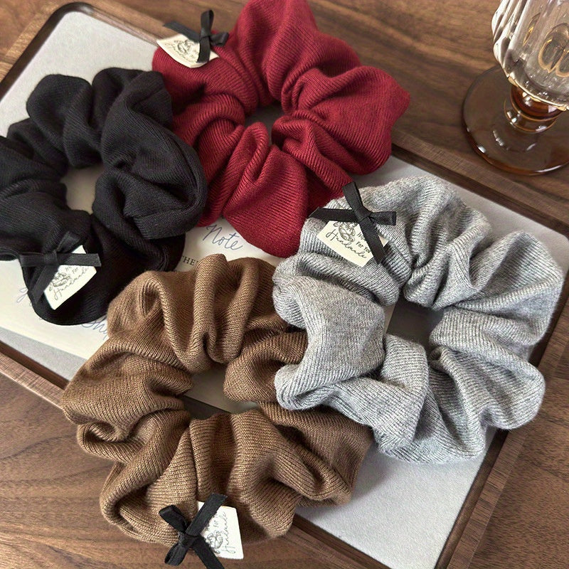 Cute Scrunchie Cute Single Soft Scrunchie Hair Tie with Bow Detail | 10+ Colors