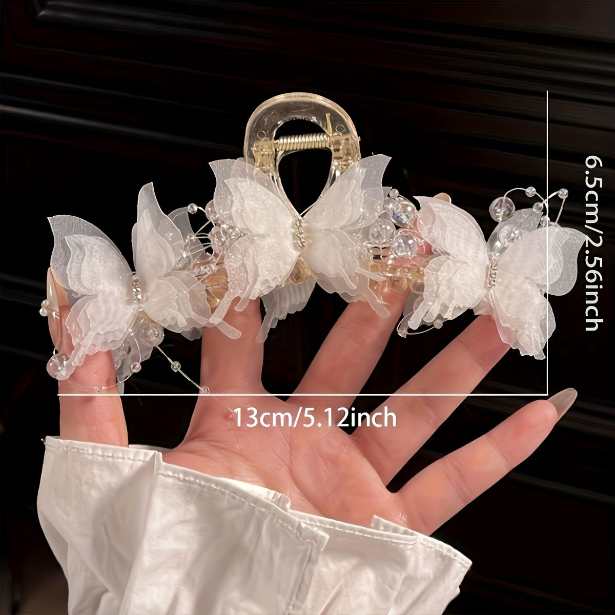 2pcs Chic Butterfly Hair Claw Clip - Elegant Resin Ponytail Holder for Women and, Cute Bow Design