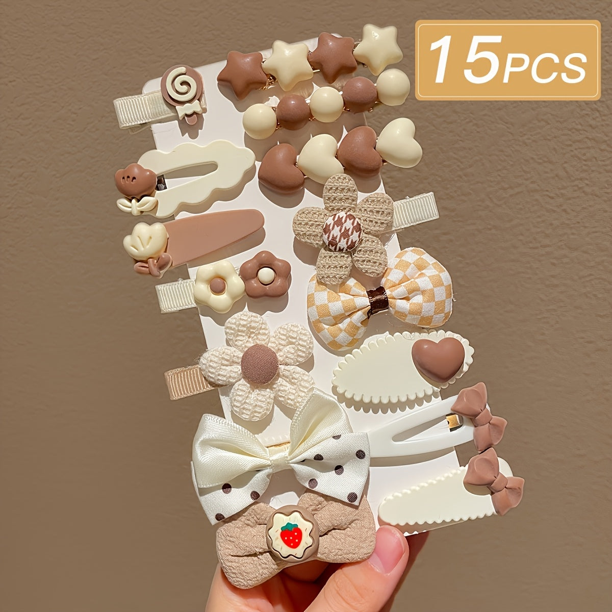 Cute Coffee-Colored Hair Clips | Women's Bangs Side Hairpins