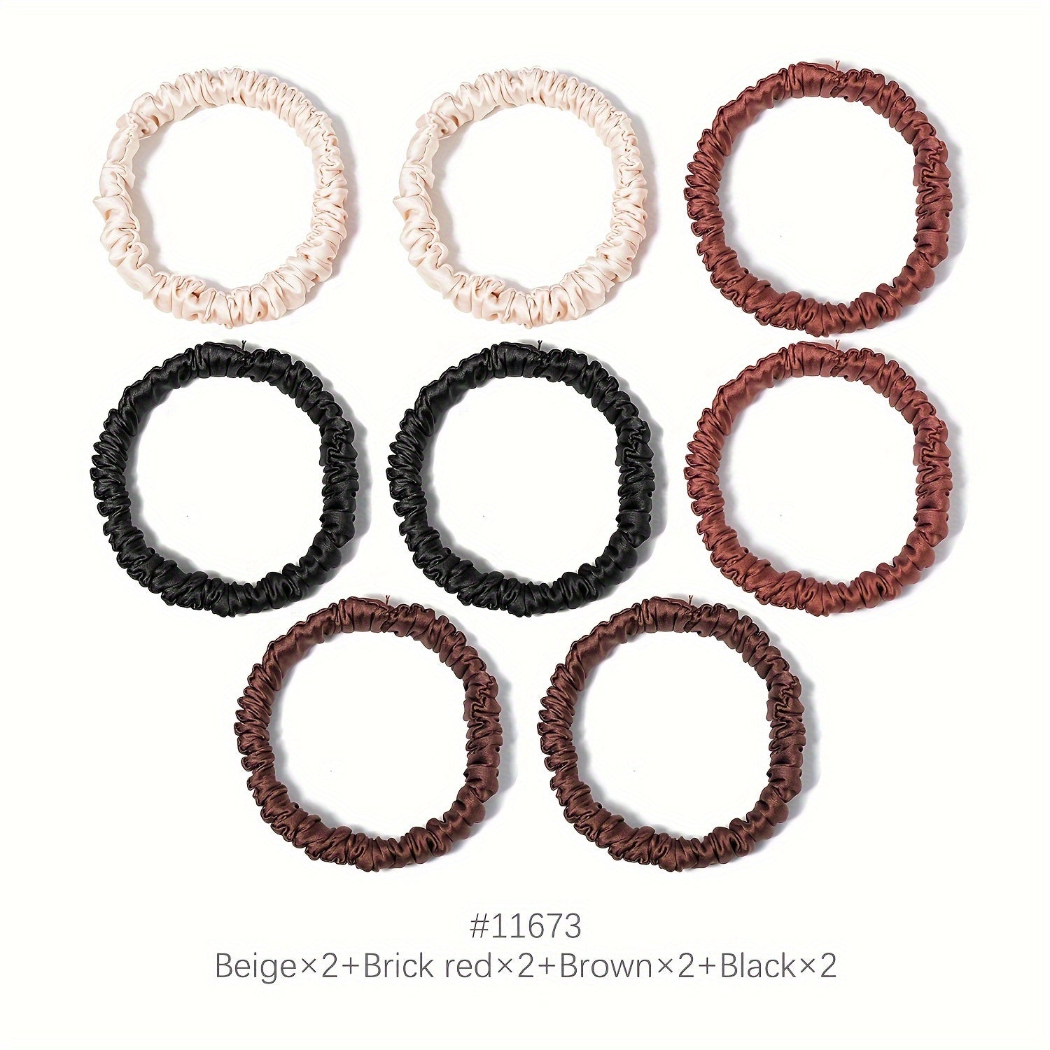 8pcs Satin Silky Hair Tie Elastic Scrunchie Ponytail Hair Rope Simple Style Solid Color Hair Tie Hair Accessories for Women Hair Rope Accessories Set