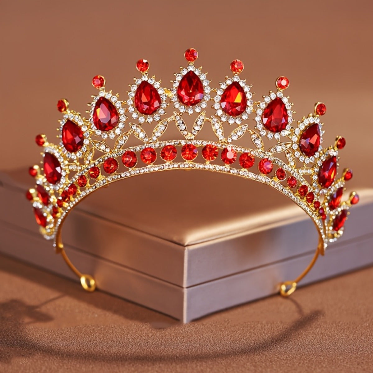 1pc Luxurious Rhinestone Bridal Tiara - Baroque Style Zinc Alloy Crown with Sparkling Gemstones