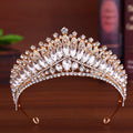 Bridal Tiara Crown Hair Accessory - Sparkling Red Gemstones & Intricate Detailing