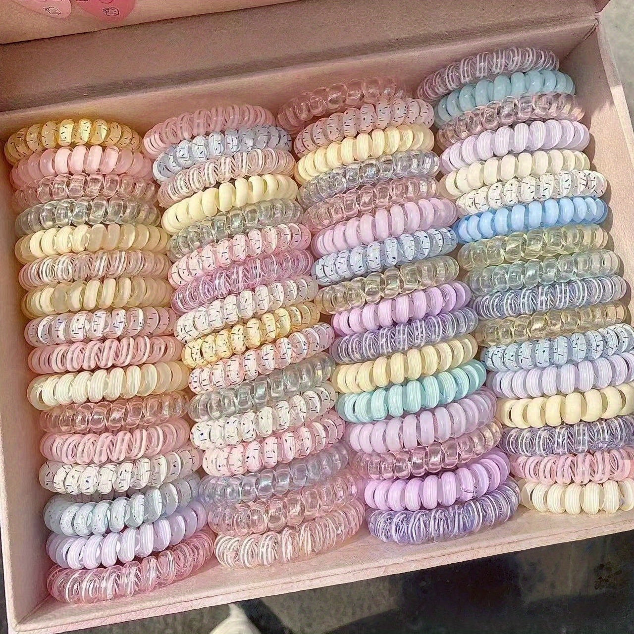 40-Pack Women's Phone Cord Hair Ties, High-Quality Summer Hair Bands, Versatile and Stylish