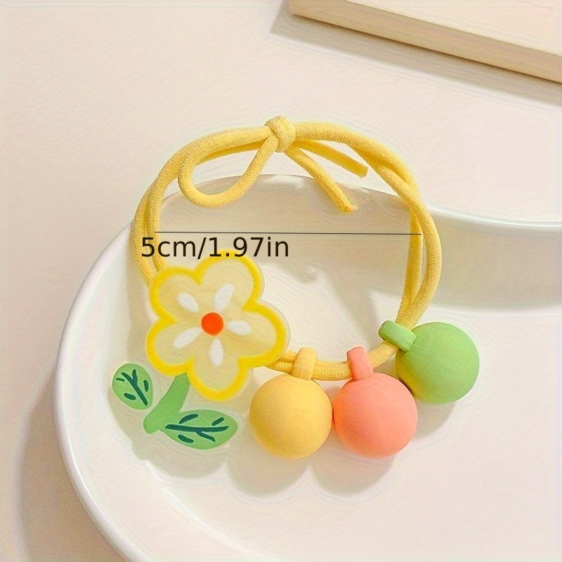 Bohemian Style Hair Tie Set - Colorful Rabbit and Flower Pattern